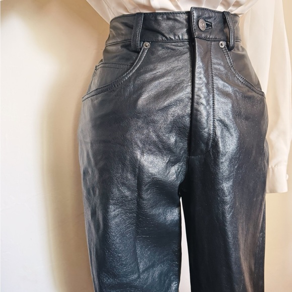 Maxima Black Leather Pants - Picture 1 of 7